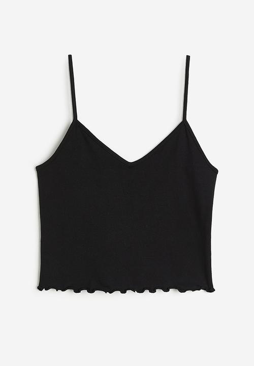 H&M - Cropped strappy top - black