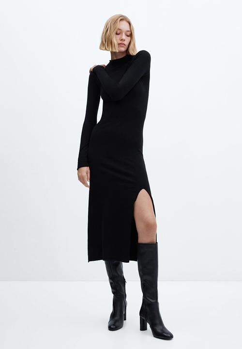 MANGO - Dress percebe - black