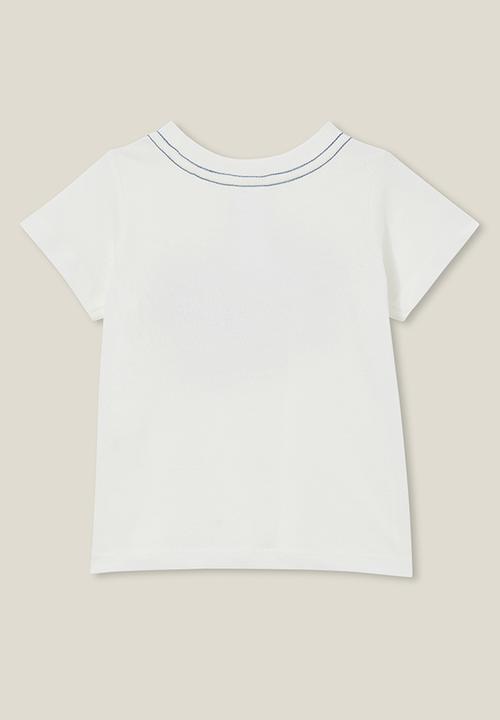 Cotton On - Jamie short sleeve tee - vanilla/greetings from santorini