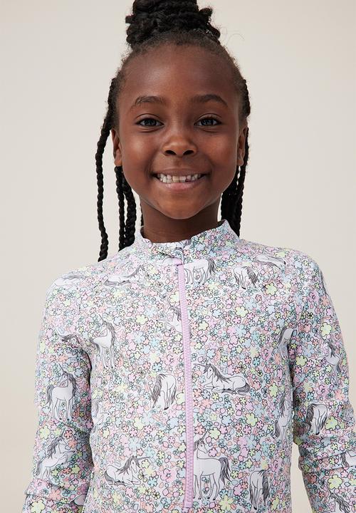 Cotton On - Lydia one piece - white/unicorn garden