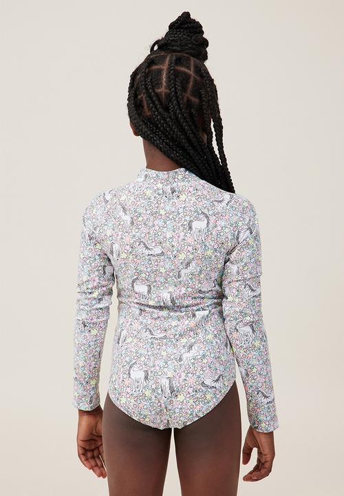 Cotton On - Lydia one piece - white/unicorn garden