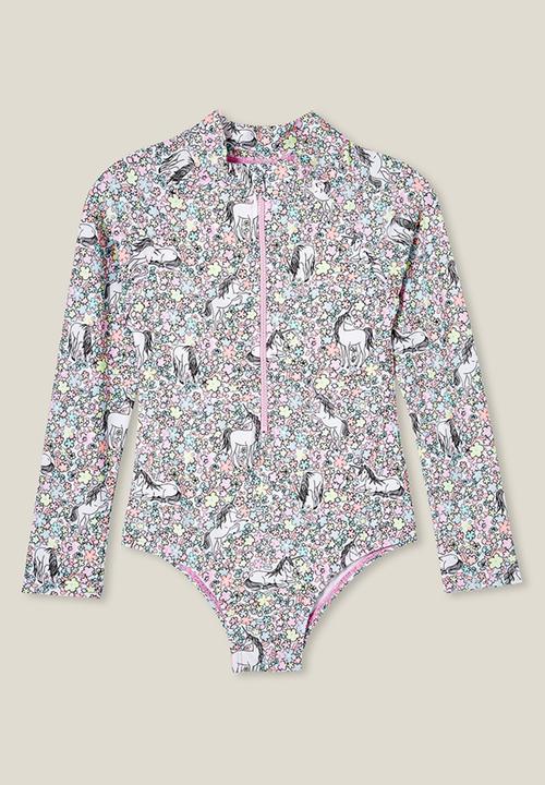 Cotton On - Lydia one piece - white/unicorn garden