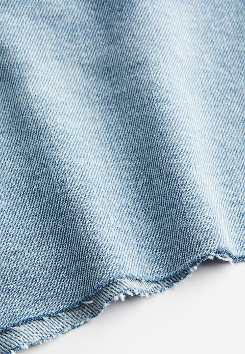 H&M - High denim shorts - light denim blue 