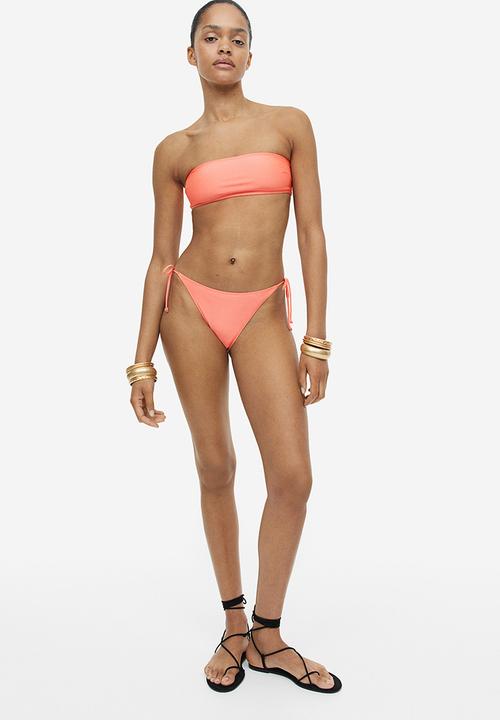 H&M - Padded bandeau bikini top - coral