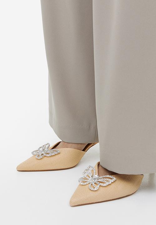 H&M - Butterfly-detail slingbacks - light beige
