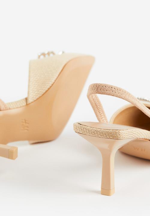 H&M - Butterfly-detail slingbacks - light beige