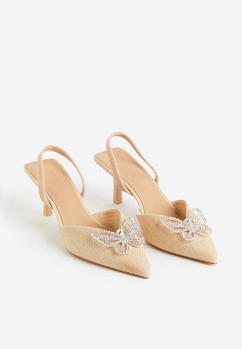 H&M - Butterfly-detail slingbacks - light beige