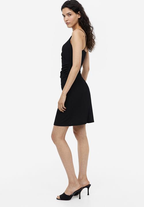 H&M - Draped jersey dress - black