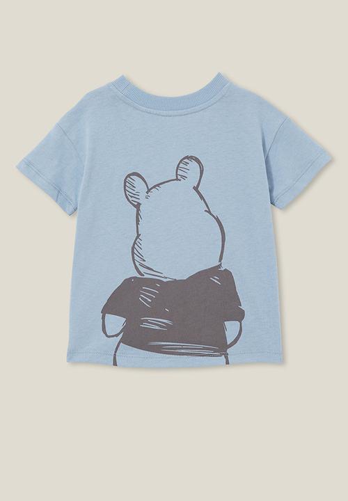 Cotton On - Andie drop shoulder tee lcn - lcn dis dusty blue/smiling winnie the pooh