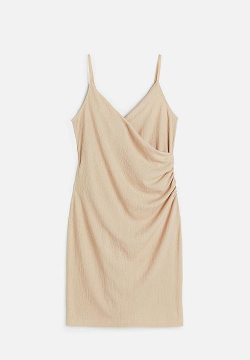H&M - Draped jersey dress - light beige