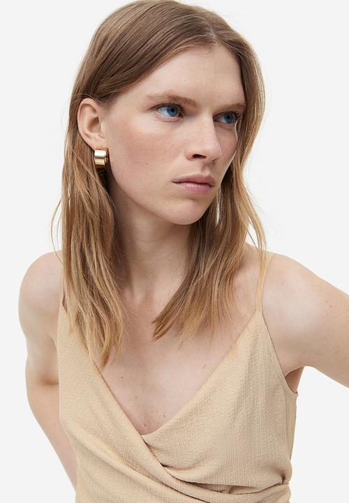 H&M - Draped jersey dress - light beige