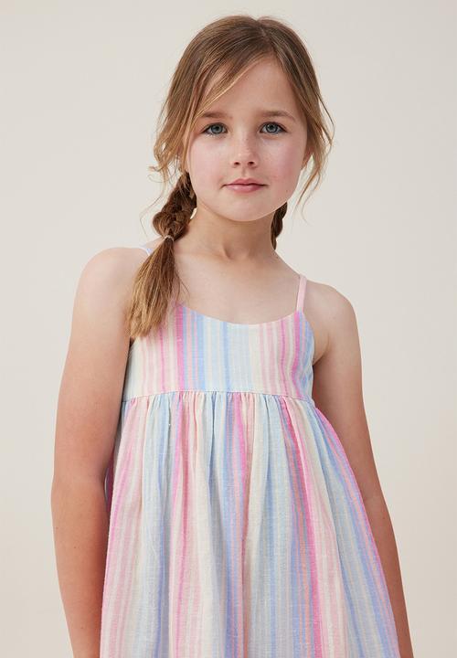 Cotton On - Eloise sleeveless dress - rainbow stripe