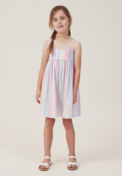 Cotton On - Eloise sleeveless dress - rainbow stripe