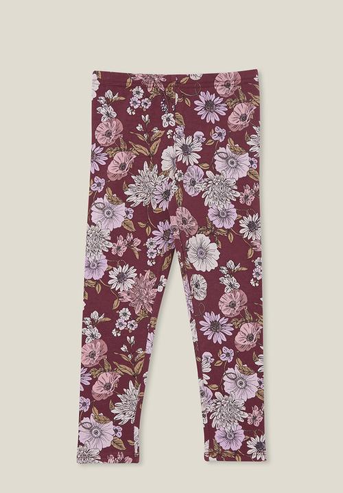 Cotton On - Huggie tights - annie floral/crushed berry