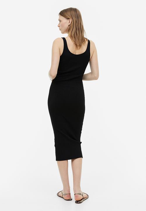 H&M - Ribbed bodycon dress - black