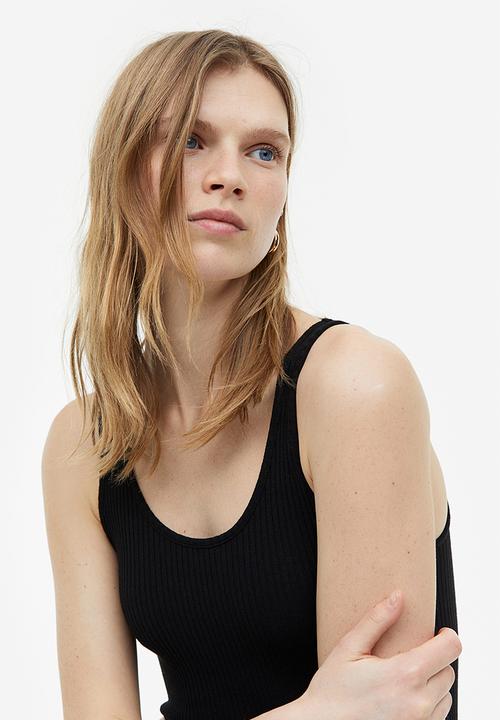 H&M - Ribbed bodycon dress - black