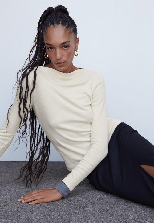 MANGO - T-shirt lilobar - light beige