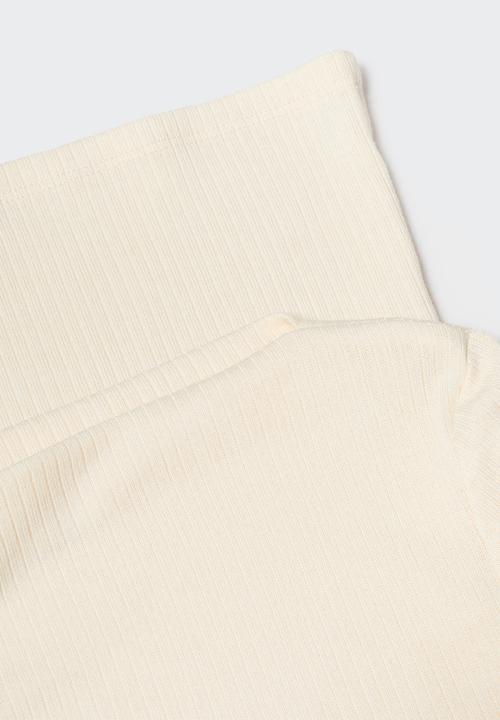 MANGO - T-shirt lilobar - light beige