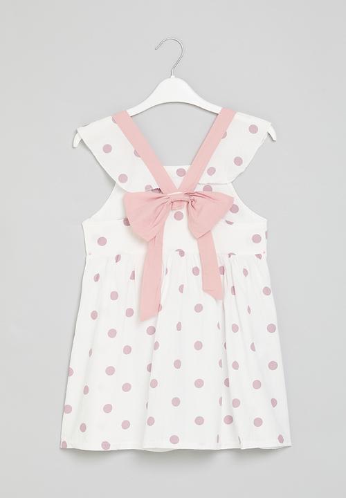 Pop Candy - Polka dot bow dress - white & pink