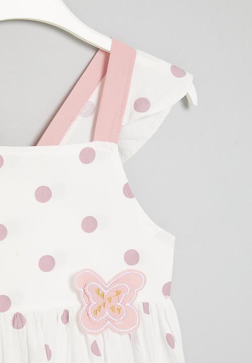 Pop Candy - Polka dot bow dress - white & pink