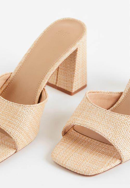 H&M - Straw-look mules - beige