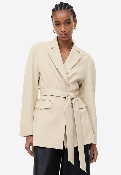 H&M - Tie-belt blazer - beige