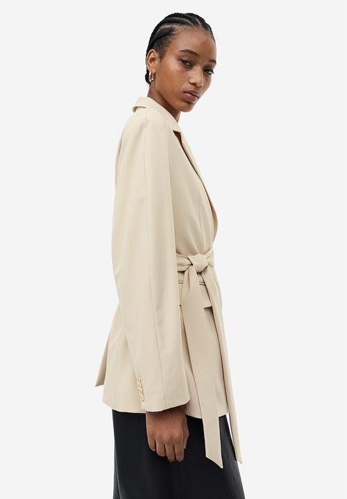 H&M - Tie-belt blazer - beige