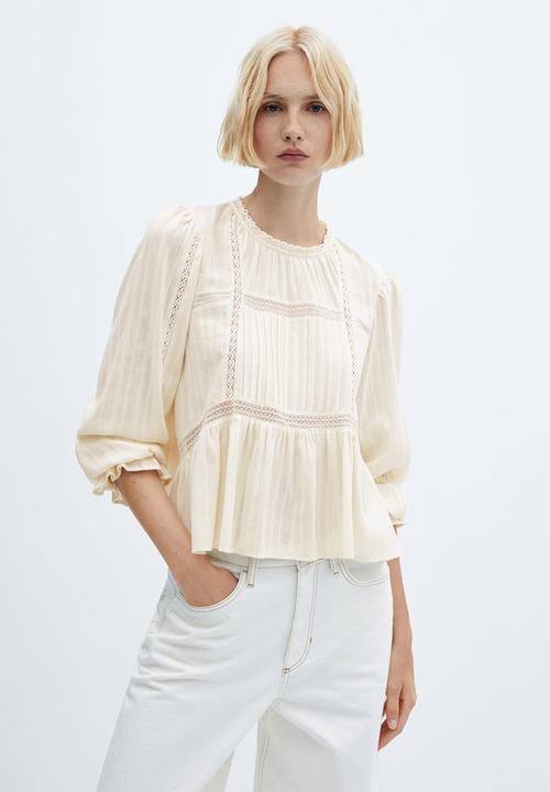 MANGO - Blouse catalina - light beige