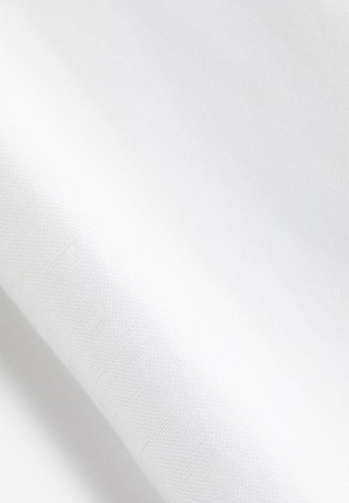 H&M - Wide linen-blend trousers - white