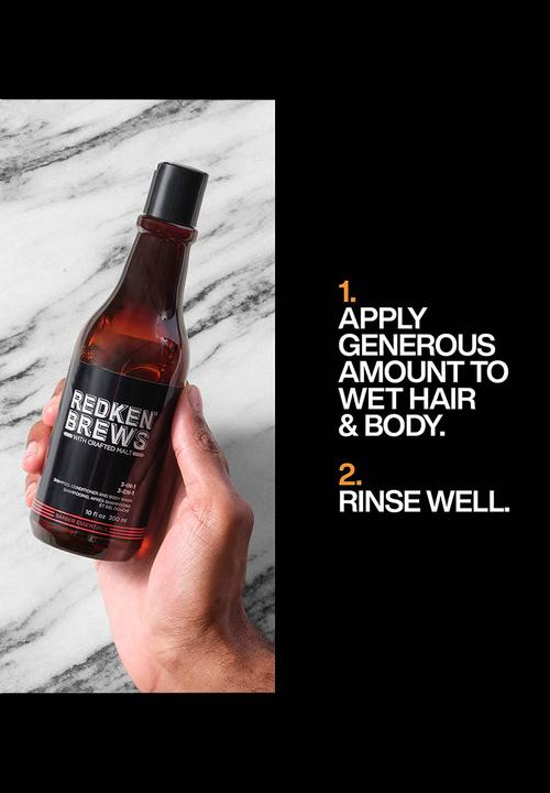 REDKEN - Redken Brews 3-in-1 Shampoo, Conditioner and Body Wash - 300ml