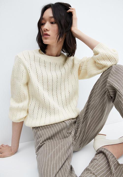 MANGO - Sweater piqueton - neutral