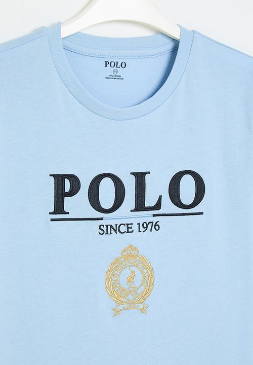 POLO - Boys logan crested tee - light blue