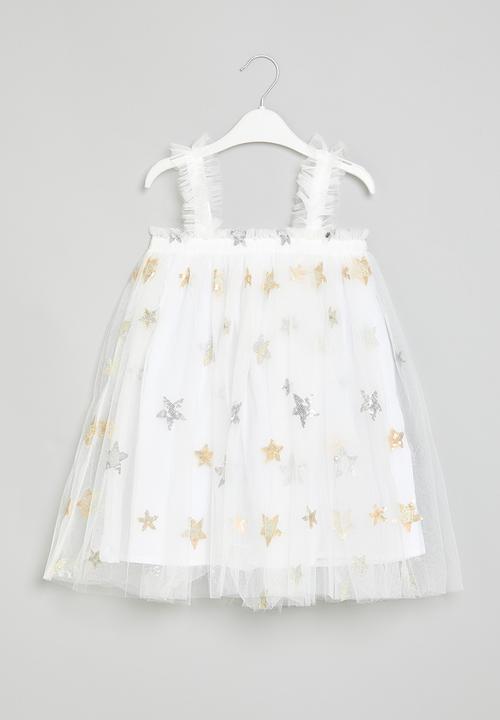 Pop Candy - Printed mesh occasion dress - white 
