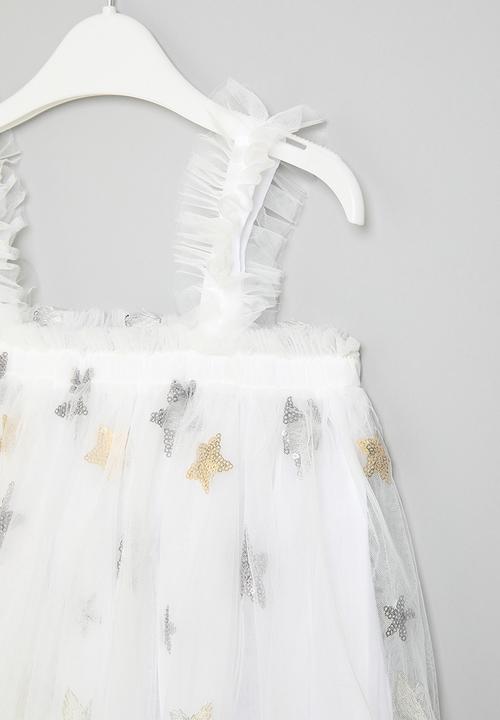 Pop Candy - Printed mesh occasion dress - white 