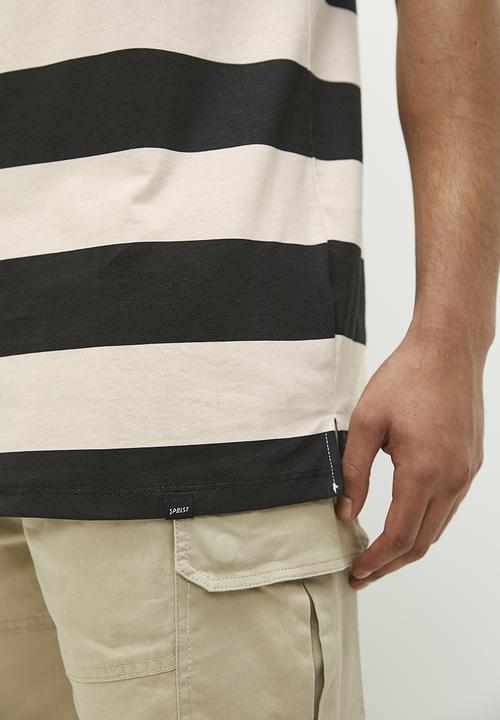 Superbalist - Steve Striped Raw Slv Edge Vest - Black/Ecru