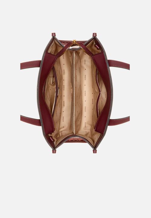 GUESS - Silvana 2 compartment tote - merlot logo