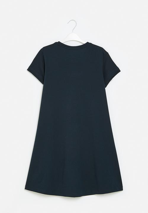 POLO - Girls cara embroidered dress - navy