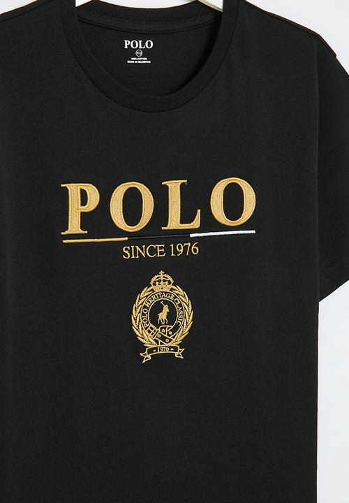 POLO - Boys logan crested tee - black