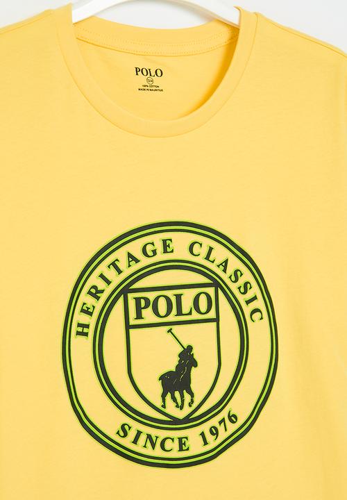 POLO - Boys corey crest printed tee - yellow