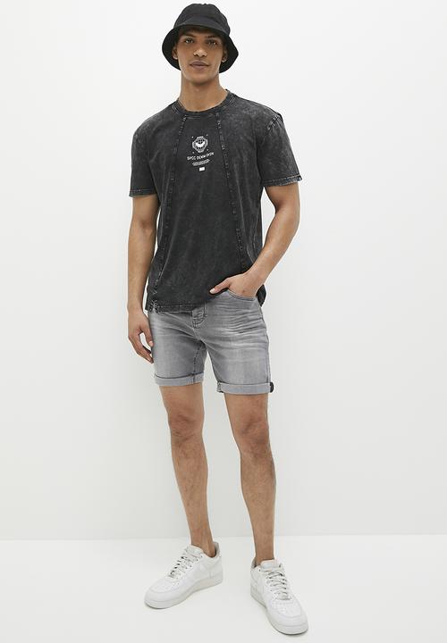 S.P.C.C - Asphalt denim short - washed grey