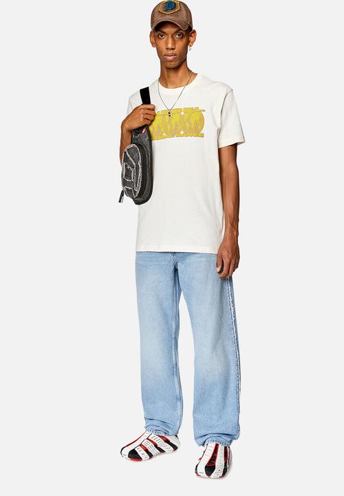 Diesel  - T-diegor-L10 T-shirt - White with yellow graphic