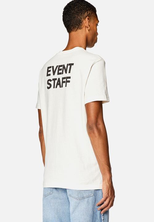 Diesel  - T-diegor-L10 T-shirt - White with yellow graphic