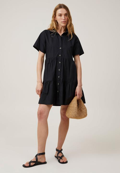 Cotton On - Noah Mini Shirt Dress - Black