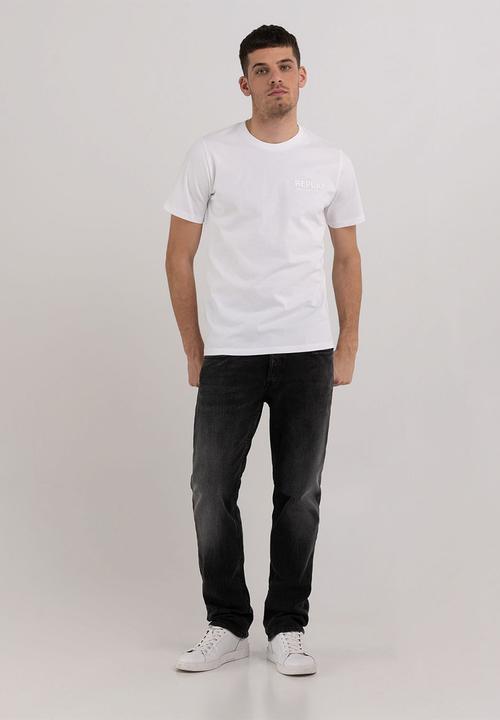 Replay - Piede dyed organic cotton jersey - chalk 