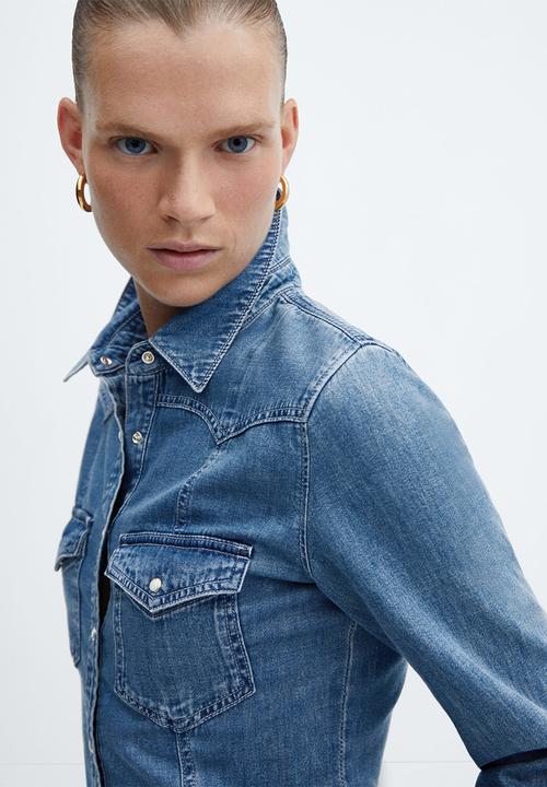 MANGO - Shirt jordan - open blue