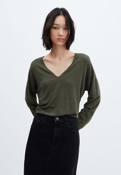 MANGO - T-shirt piceasy - beige/khaki