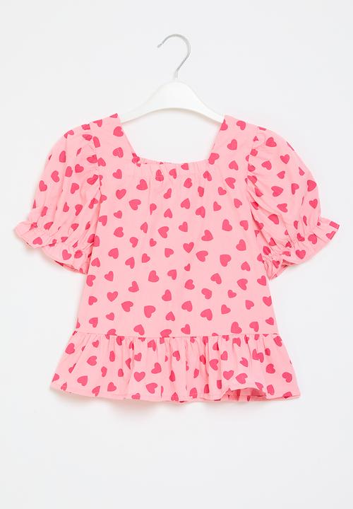 Pop Candy - Heart print top - pink