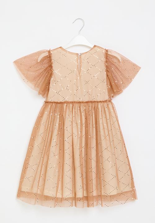 Pop Candy - Tulle dress - tan & milk with silver sequence