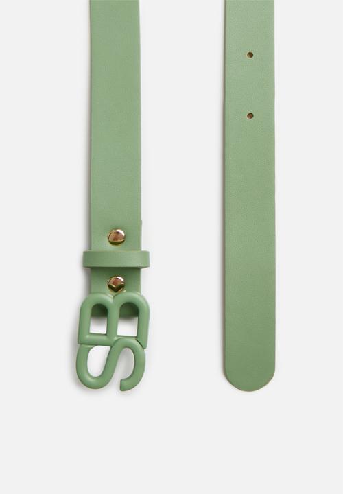 SISSY BOY - One colour belt with matching sb buckle - green