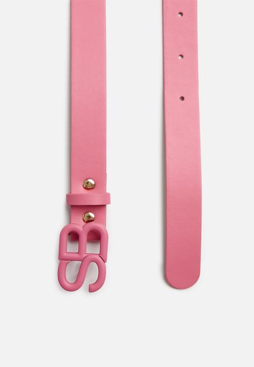 SISSY BOY - One colour belt with matching sb buckle - pink